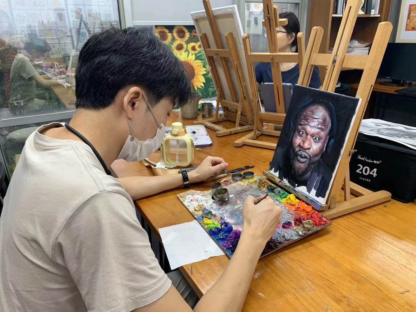 福田成人学画画,下班后开启艺术人生 福田成人学画画